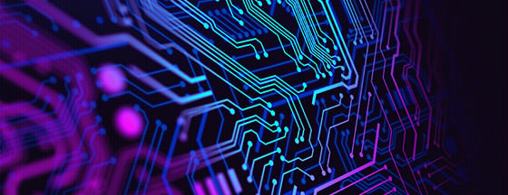 Blue and purple technology background circuit board illustration