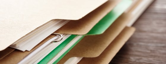 File folders in a pile