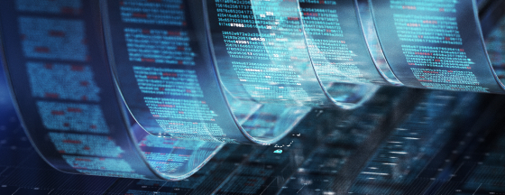 Digital graphic representing data streams or technological interfaces