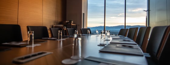 Boardroom looking out at a landscape