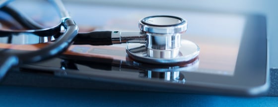 Stethoscope on a tablet