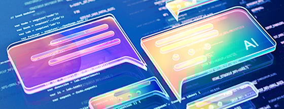 Coloful text boxes with word AI on one.