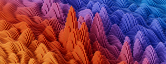 3D graphic of curves in different colors like blue, orange, purple.