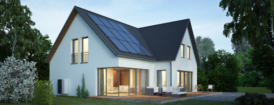 Gorgeous house with solar panels, windows, etc.