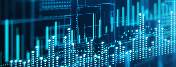 Blue toned financial analysis charts