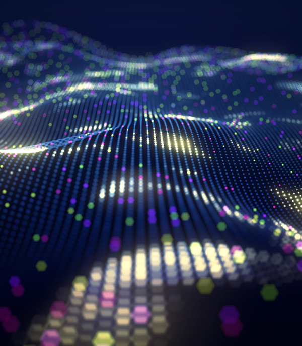 digital rendering of an abstract data wave