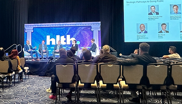 Healthcare leaders panel at HLTH USA 2025 hosted by Goodwin.