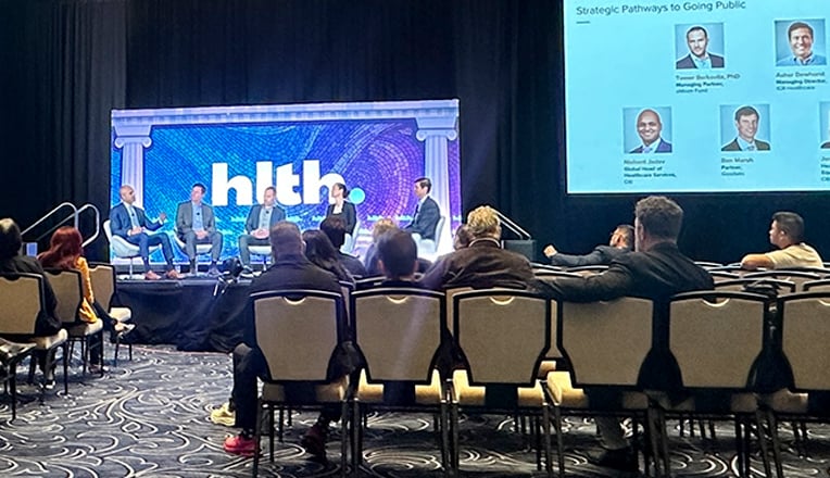 Healthcare leaders panel at HLTH USA 2025 hosted by Goodwin.