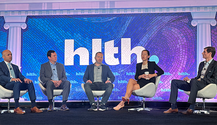 Keynote speaker delivering insights at HLTH USA 2025 Goodwin session.