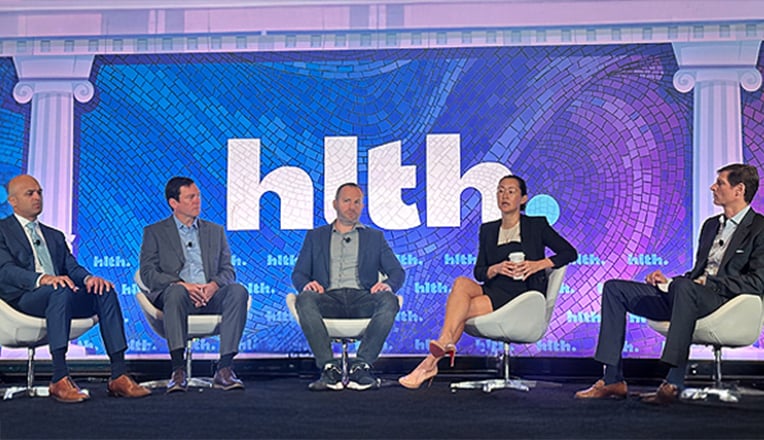Keynote speaker delivering insights at HLTH USA 2025 Goodwin session.
