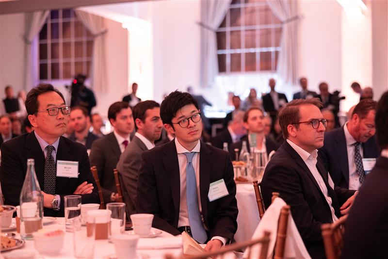Speaker presenting at the Goodwin and Columbia Business School real estate conference.
