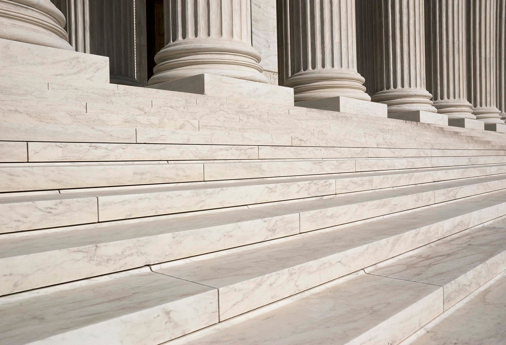Marble steps leading up to a supreme court