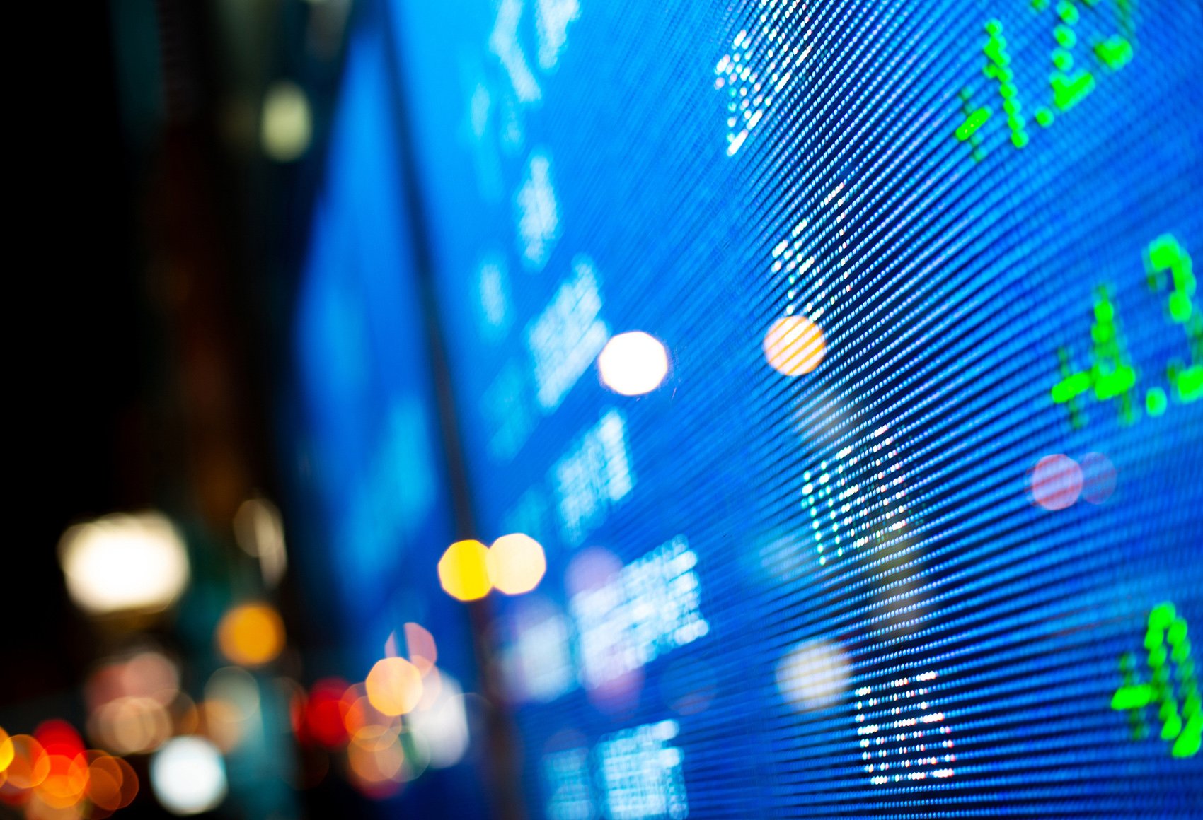 Digital stock market ticker board